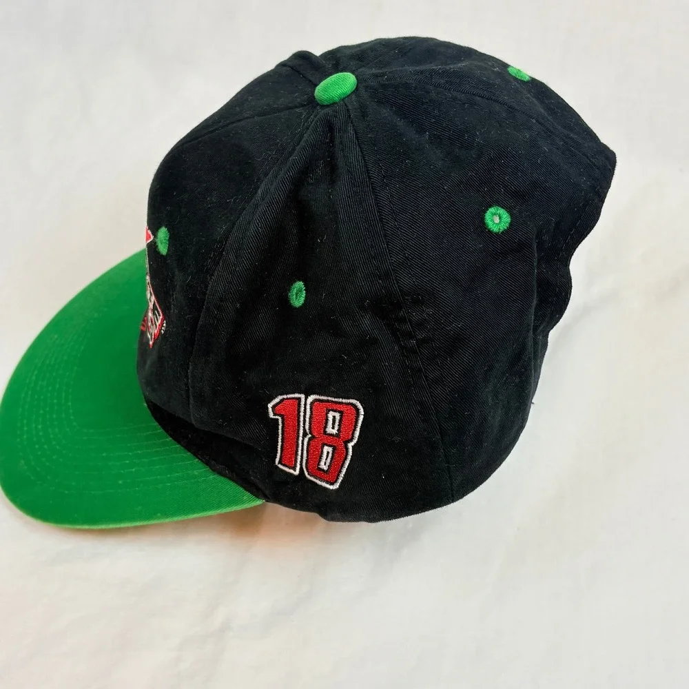 Interstate Batteries Racing Snapback Hat Black Green Kyle Bush Racing #18 Cap